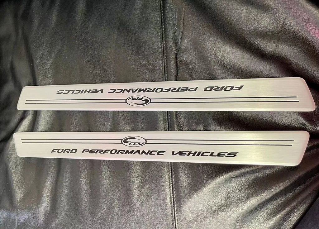 PAIR OF ALLOYS FPV FRONT SCUFF PLATE SUIT FG SERIES FORD FALCON SEDAN UTE