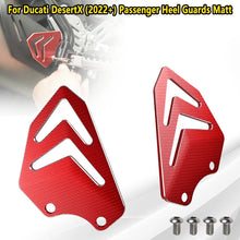 Load image into Gallery viewer, 2X Red CNC Billet Passenger Heel Guards Matt For Ducati DesertX 2022+ Anodized S