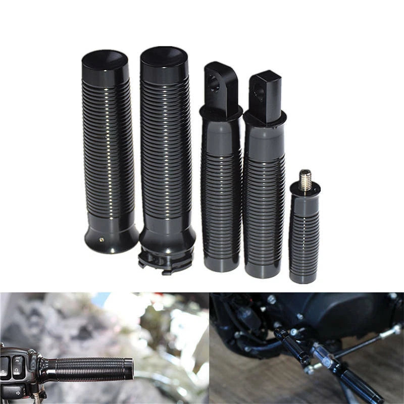 Black Handlebar Hand Grips+Foot Pegs+Shifter Peg For Harley Sportster Touring ST