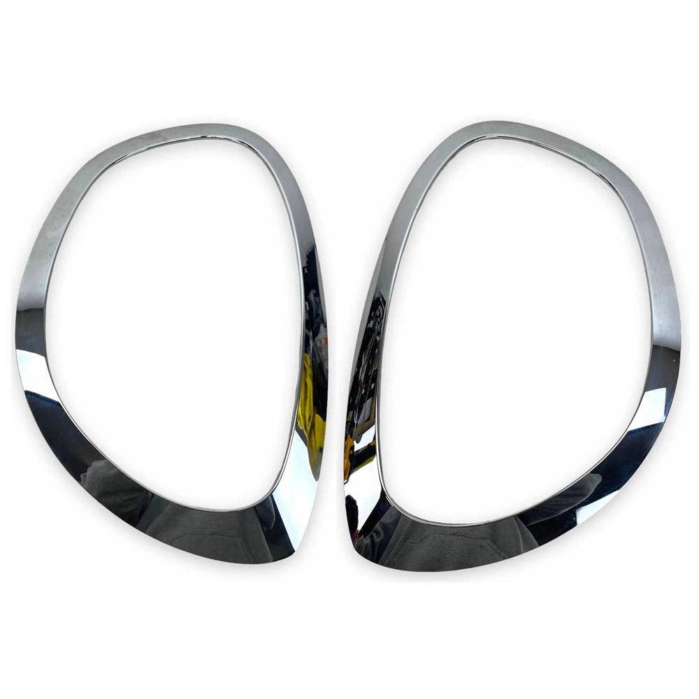 2×Headlight Ring Trim Chrome Bezel Cover For MINI Countryman Cooper F60 2017-21