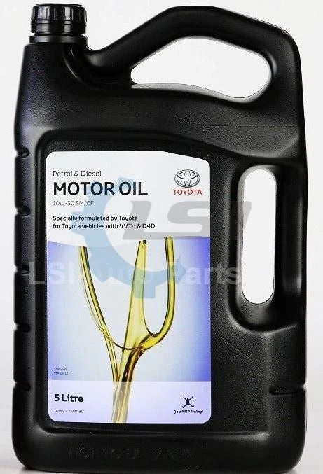 Genuine Toyota 10W-30 engine oil 5L container, part number 08880-83306