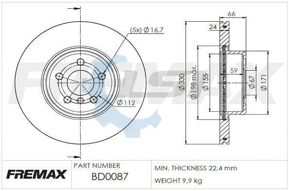 Front Brake Pads and Disc Rotors w/ sensor Set for BMW X3 X4 G01G02 330mm