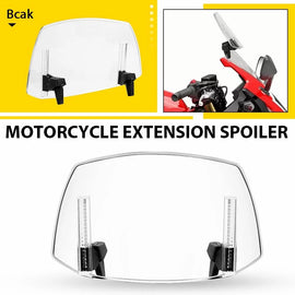 Motorcycle Windshield Motorbike Clip On Windscreen Deflector Extension Spoiler