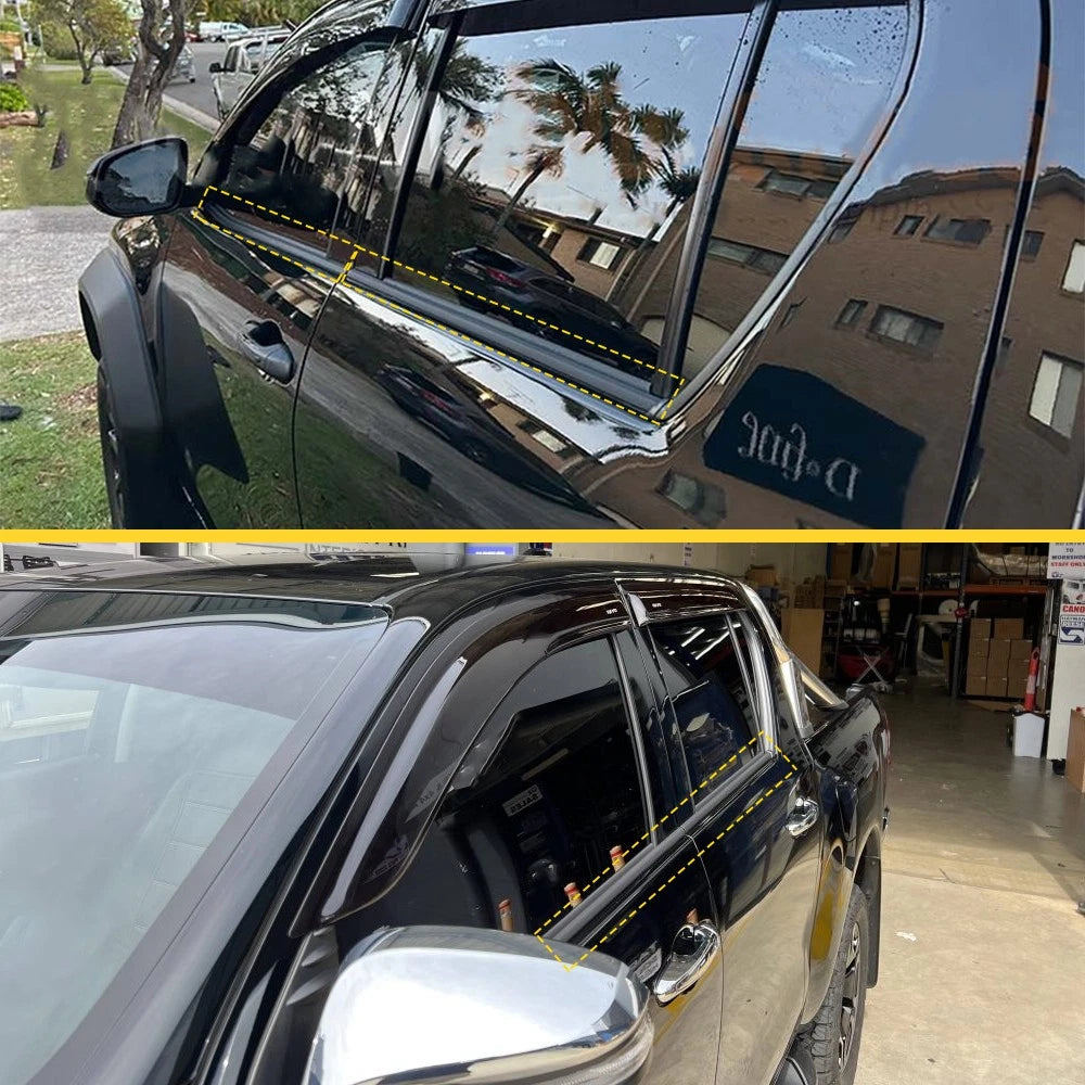 Window Seals Weather Strip for 4 Door 2015-2023 Toyota Hilux UTE Double Cab