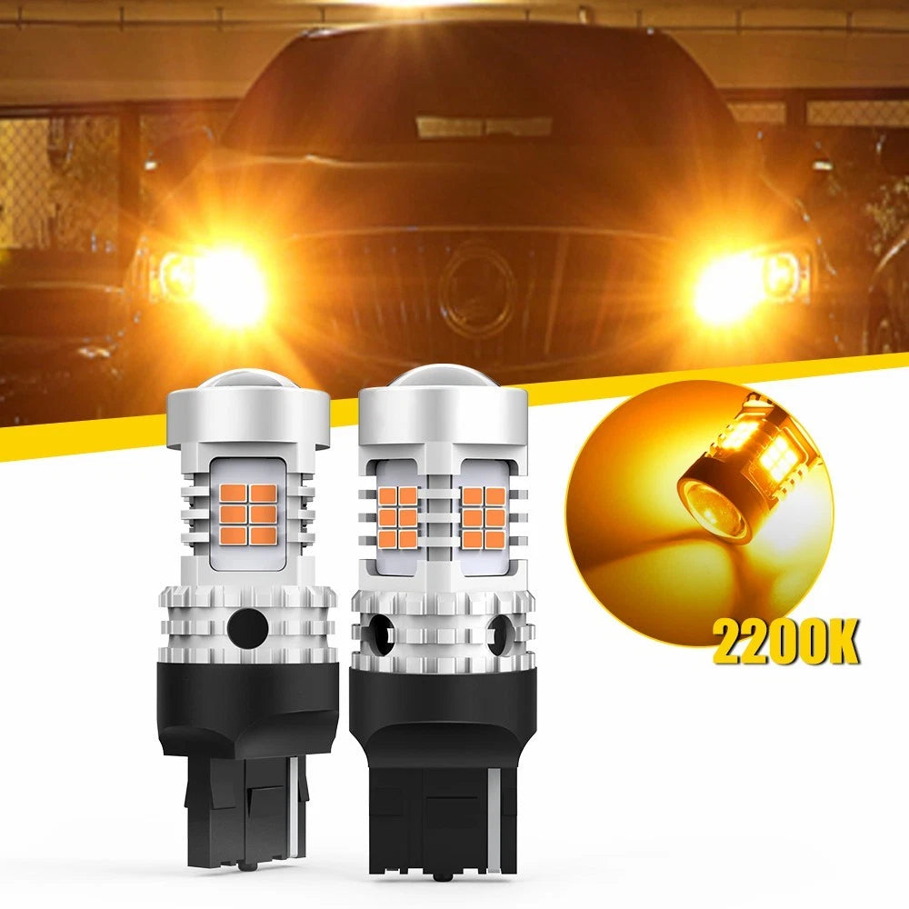 AUXITO 2X T20 7443 7440 LED Amber BRAKE CAR STOP TAIL LIGHT BULB GLOBE AU IP67