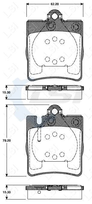 Rear European Brake Pads and Disc Rotors Set for MB E430 W210 1998-2002