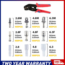Load image into Gallery viewer, 900PC Assorted Insulated Electrical Wire Terminal Crimp Connectors Kit Spade Set