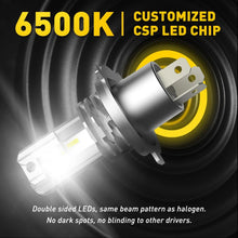 Load image into Gallery viewer, 2X AUXITO H4 LED Headlight Kit Bulbs Hi-Lo White For Globes Nissan Navara D40
