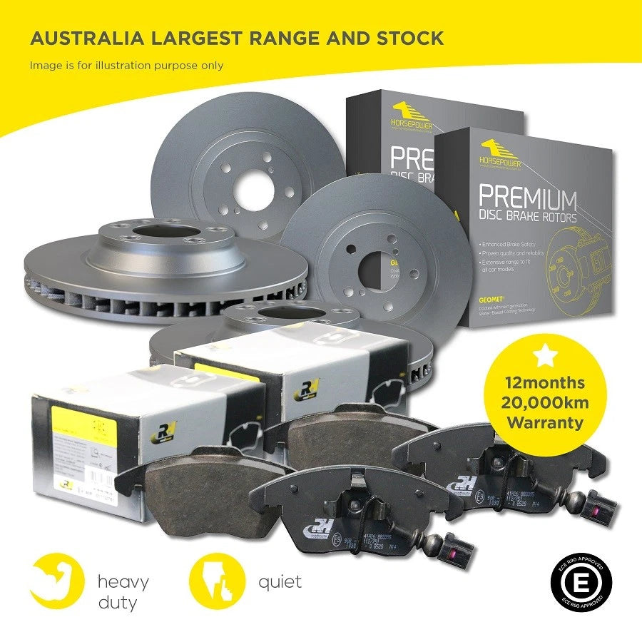 Front and rear brake rotor, pad and sensor kit for Audi Q7 4L 2006-2015, 350mm front 358mm rear
