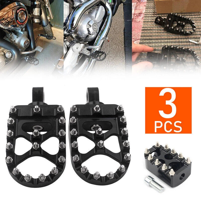 Black Shifter Peg Foot Pegs MX Style Footrest for Harley Sportster DynaTouring