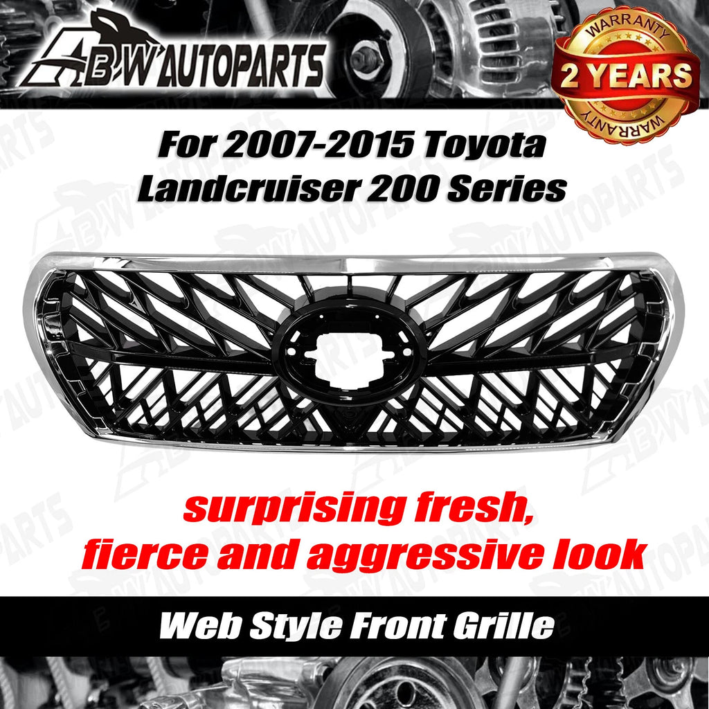Front black web Chrome Gloss Grille For Toyota Land cruiser 200 Series 2007-2015