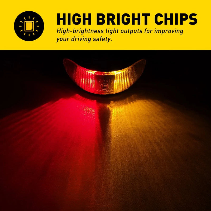 10x LED Clearance Side Marker Lights Red Amber 12V for Trailer Caravan