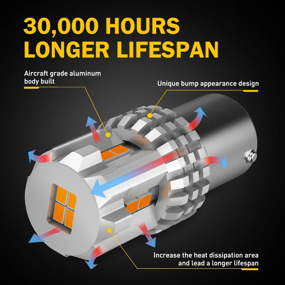 2-10x BA15S 1156 P21W LEDS TURN SIGNAL LIGHT INDICATOR CANBUS BULB GLOBE AMBER A