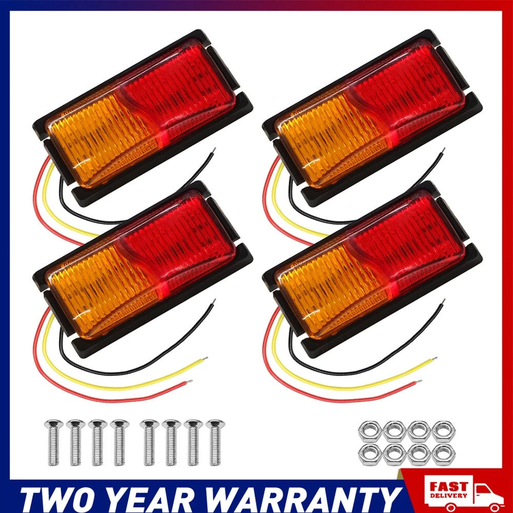 4/8/20X CLEARANCE LIGHT LED SIDE MARKER AMBER RED TRAILER TRUCK CARAVAN 12-24V A