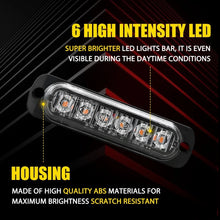 Load image into Gallery viewer, 10 Amber LED Car Truck Emergency Beacon Warning Hazard Flashing Strobe Light Bar