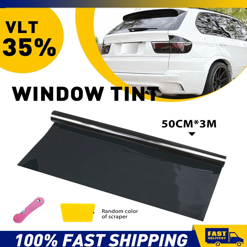 35% VLT Window Tint Film Black Roll Auto Car Home 50cm X 3m Tinting Tool HOT