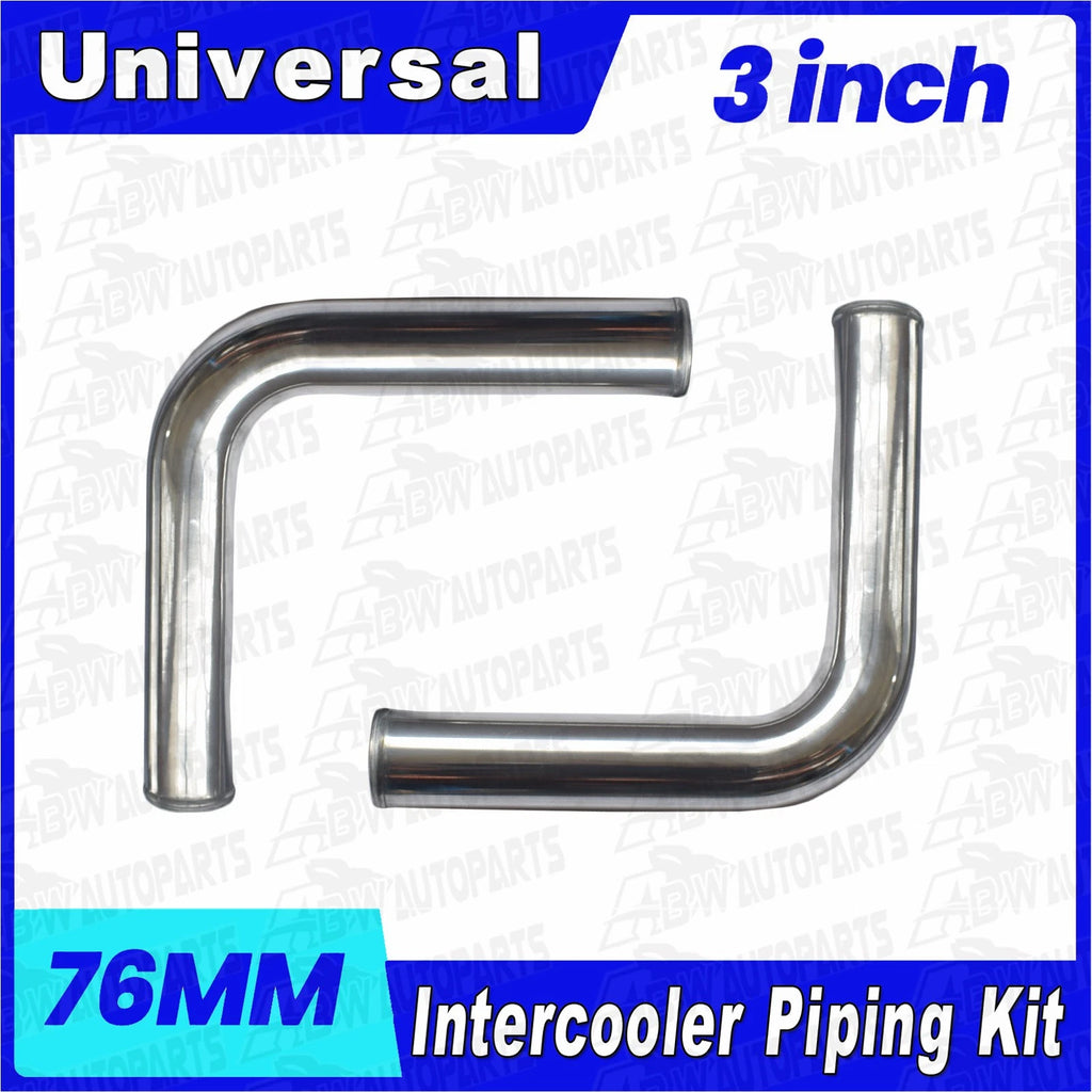 3" Inch 76mm Aluminum Universal Intercooler Turbo Piping Pipe & Blue Hose Kit AU