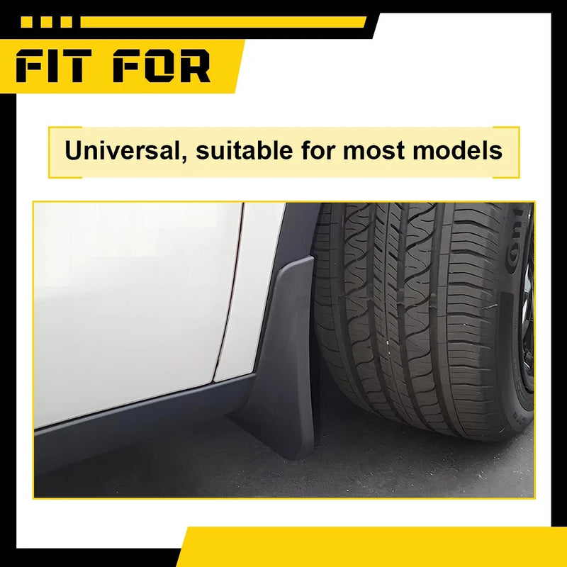 Universal Black PVC Mud Flaps 4pc Set Front & Rear Splash Guards