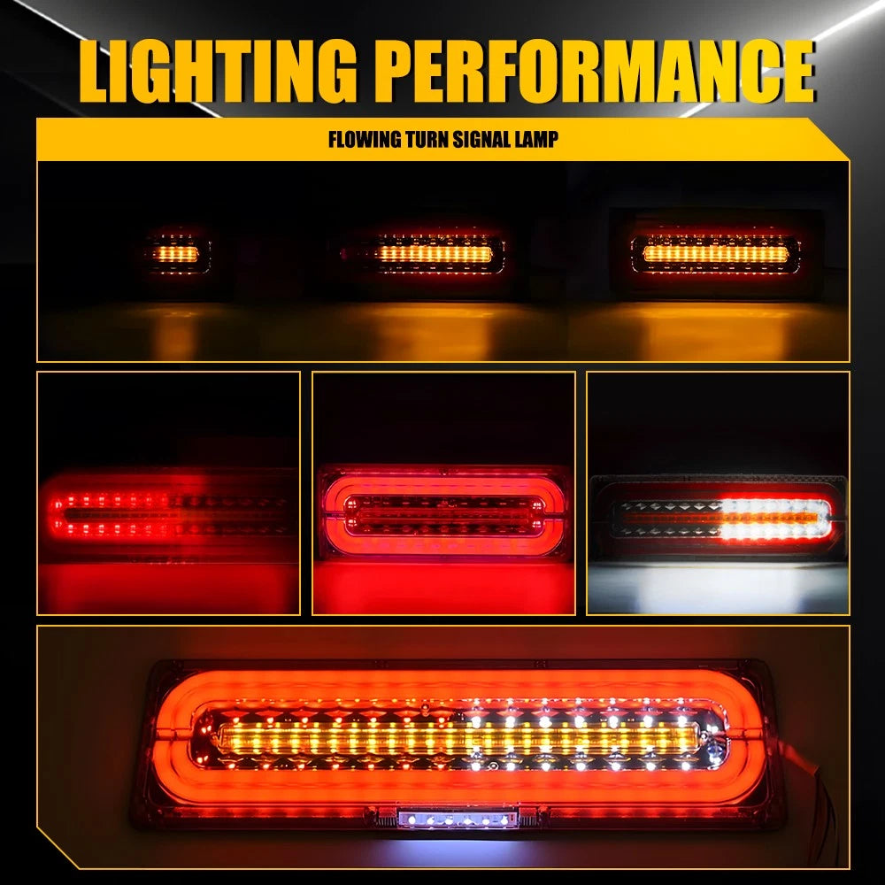 2/4/8x Large Trailer tail lights LED Stop Tail Lights Flowing Boat Truck Lamp A