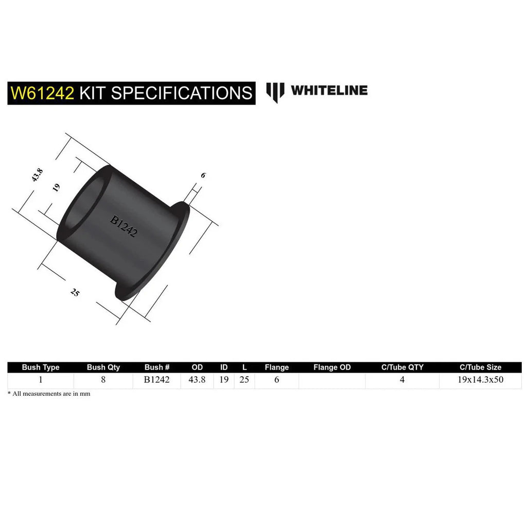 Whiteline W61242 Trailing Arm Lower Bushing