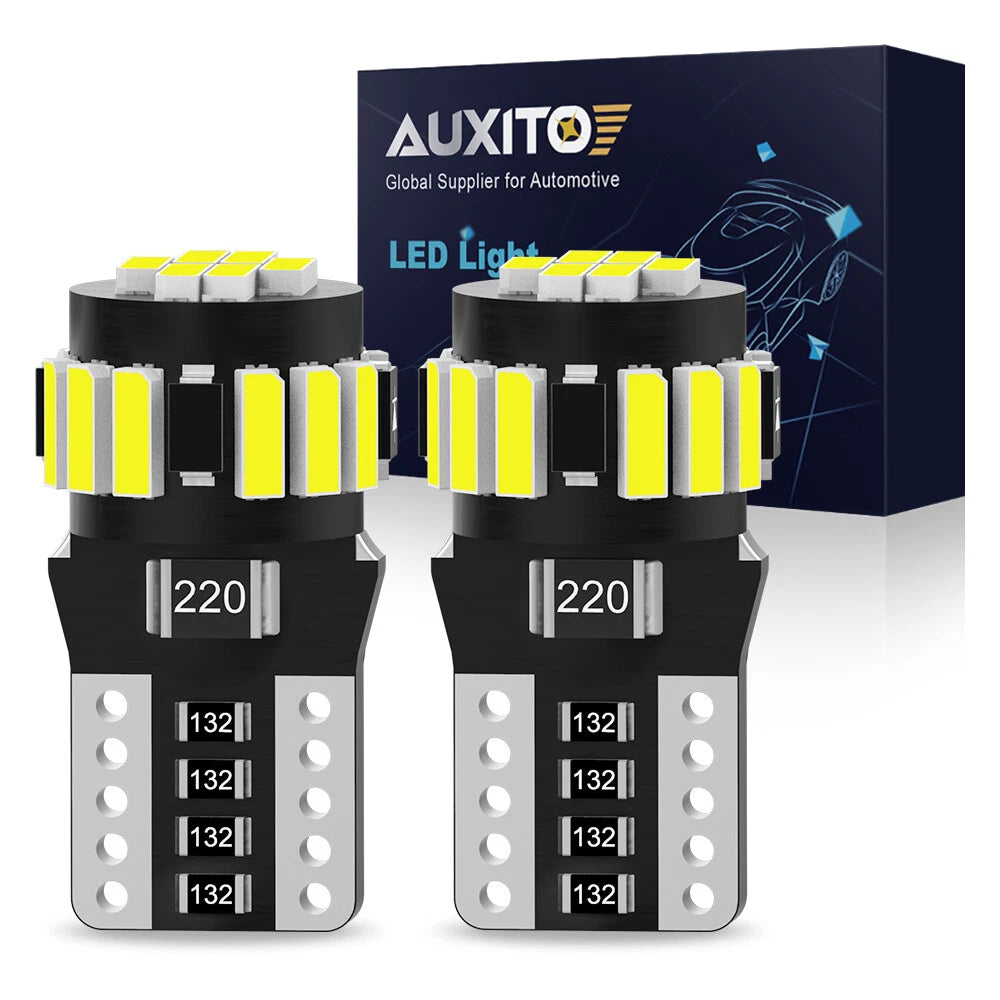 AUXITO T10 18-LED 6500K white canbus interior car light bulbs, 12V pair