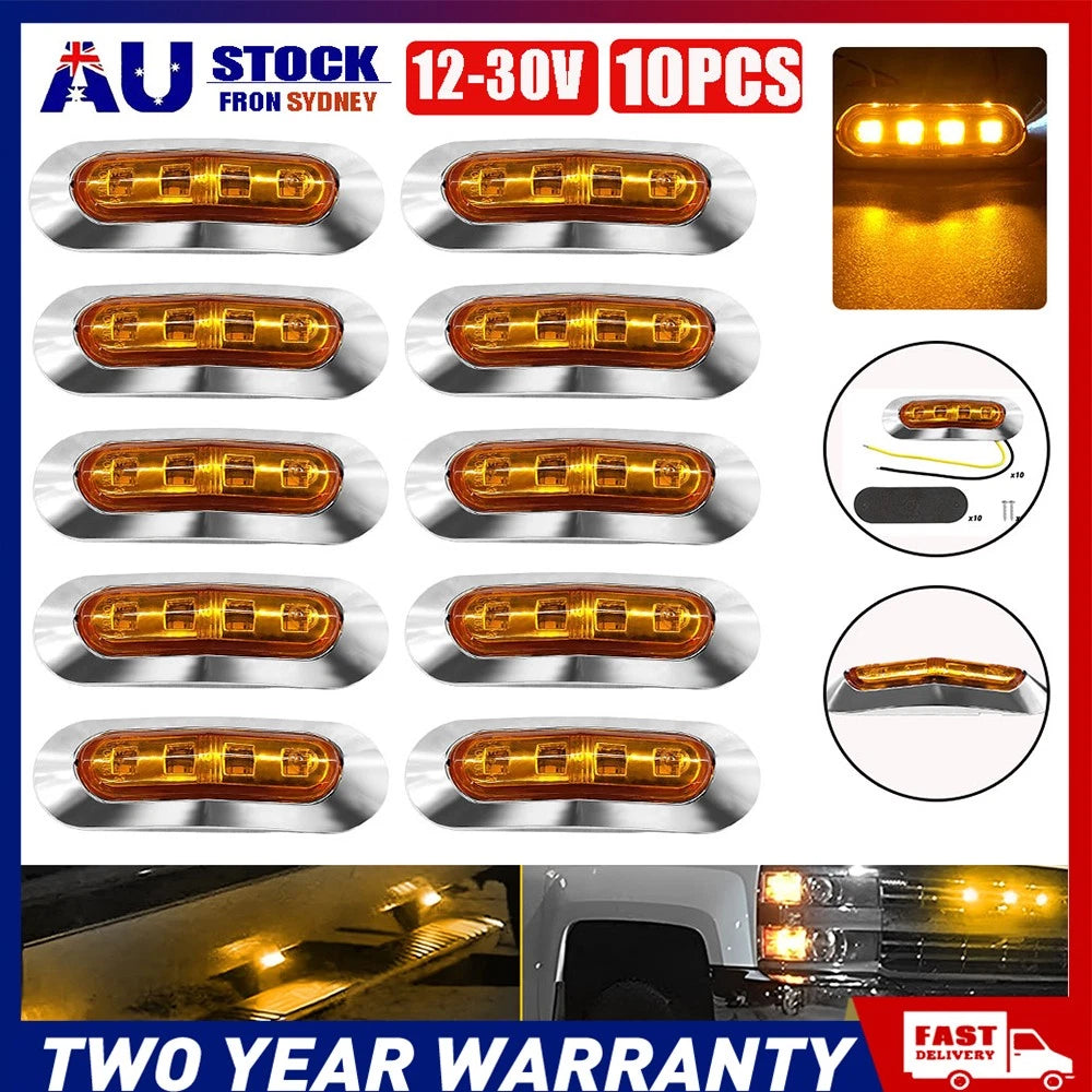 12V amber LED clearance side marker lights for trailer, truck and caravan
