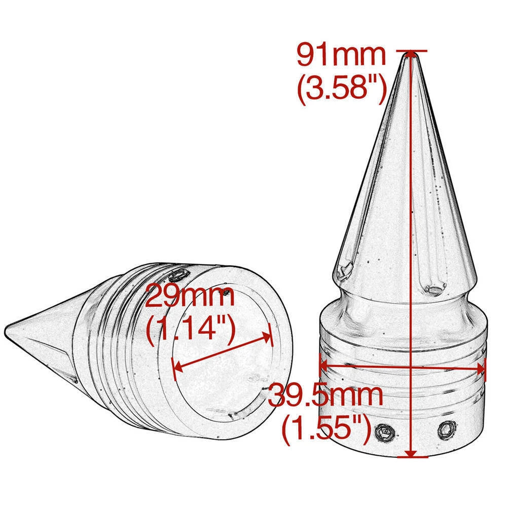Chrome Spike Front Axle Cap Nut Covers Fit For Harley Dyna Softail Touring VRSC