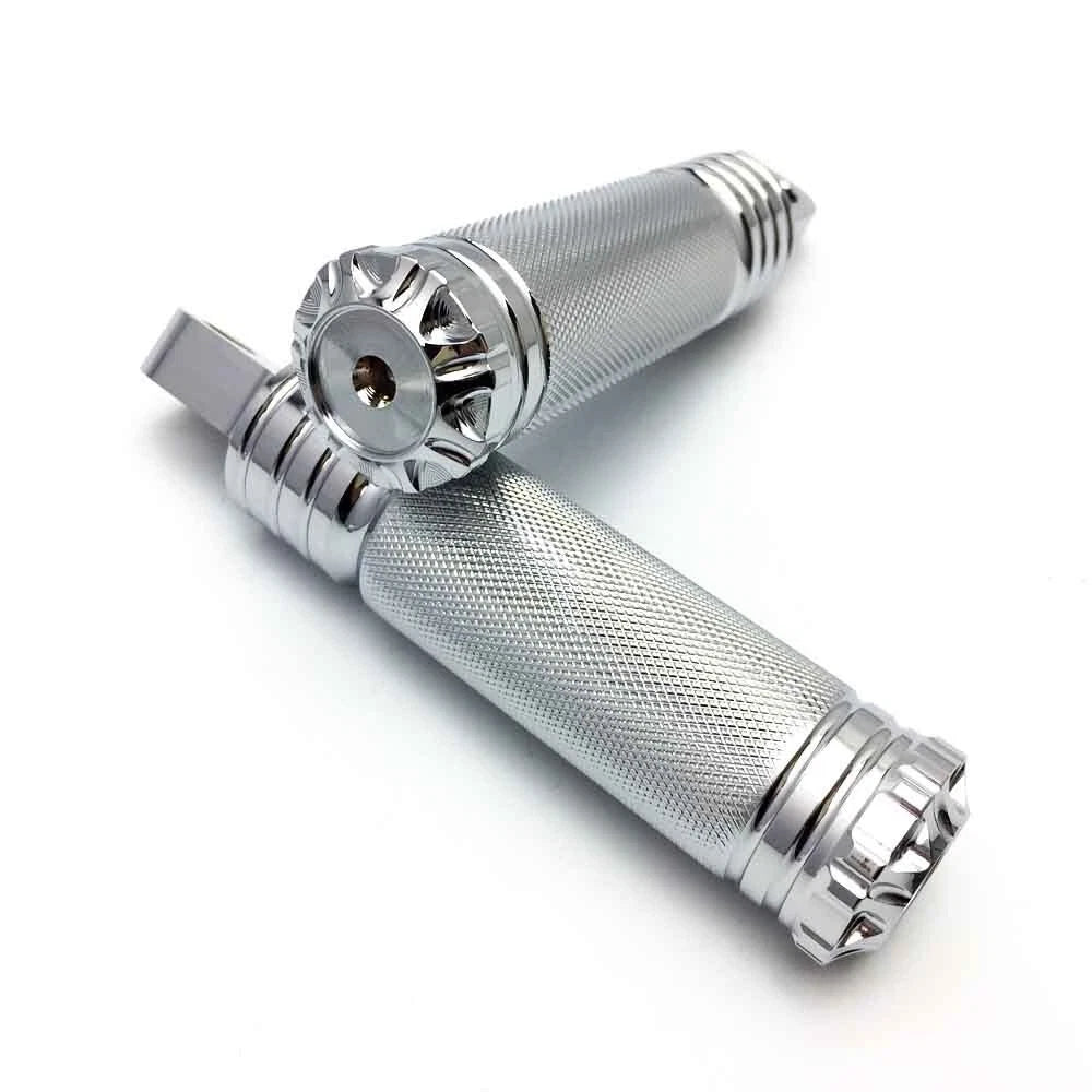 Silver Aluminum Foot Pegs Footrest for Harley Touring Sportster Dyna V-Rod ST