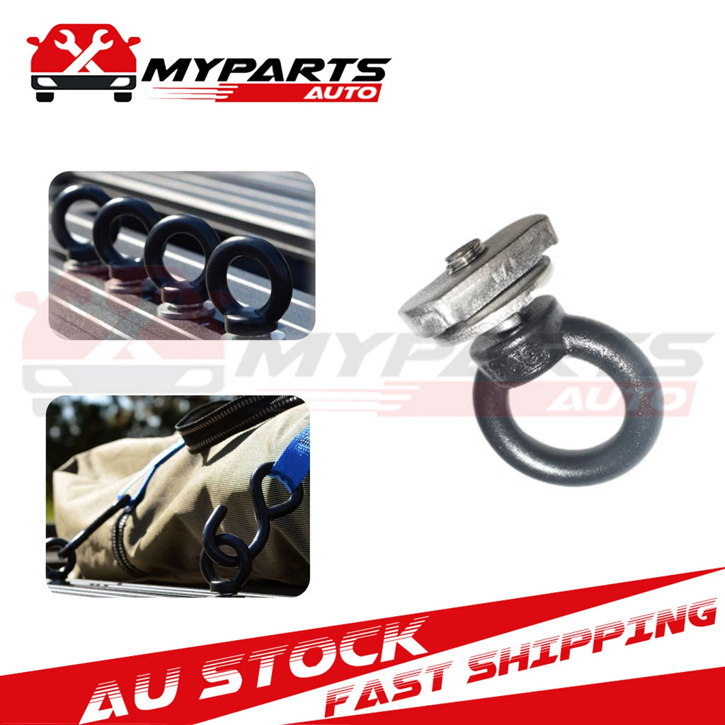 Eye Bolt Tie Down Kit - Stainless, Black Suits Rhino Rack Pioneer 4 Pcs M10