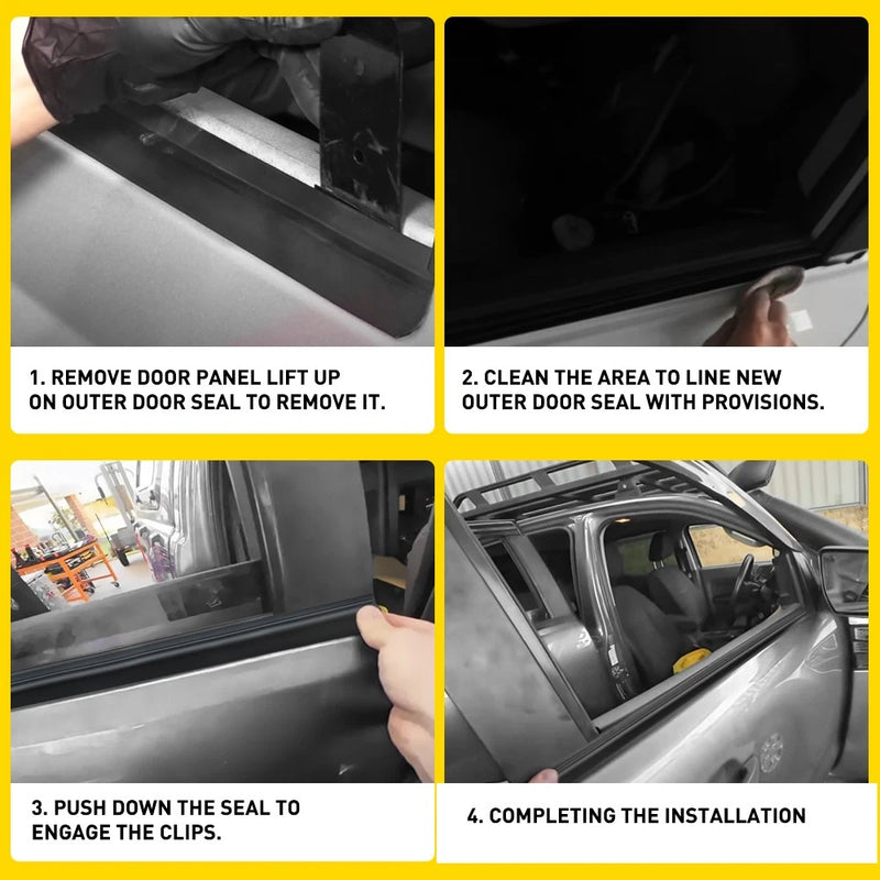 4x Door Window Weatherstrips for Ford Ranger PX XLT Double Cab 2012-2021