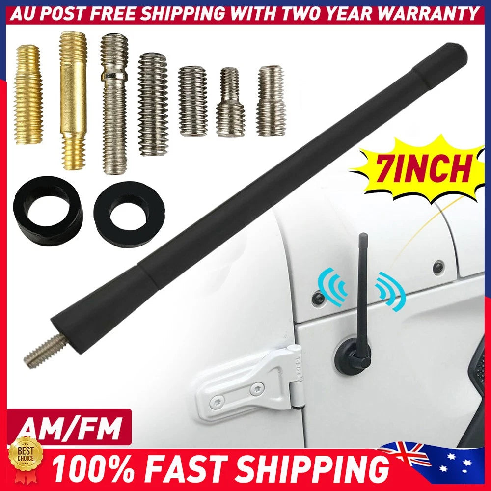 Black 7 inch stubby AM/FM replacement antenna mast for Ford Falcon FG XR6 XR8