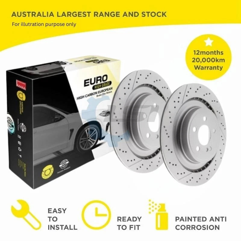 Rear Cross Drilled Brake Disc Rotors for Mercedes Benz ML250 ML350 W166 12-15