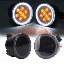 Load image into Gallery viewer, For Jeep Wrangler JK 07-18 LED Amber Turn Signal Light Smoke Lens Halo DRL Lamps