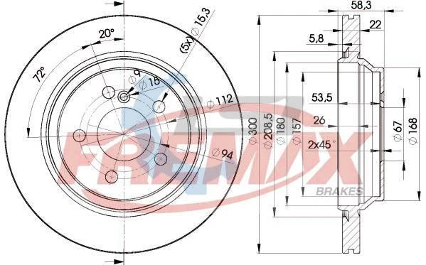 Fremax Rear Disc Rotors for Mercedes Benz S430 S430L W220 4.3 99-06 Vented