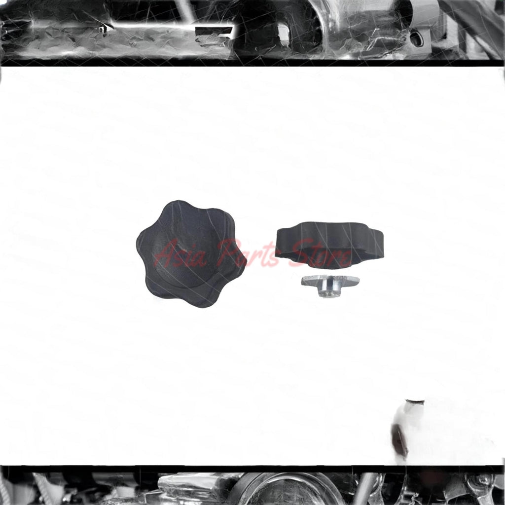 Pair of black awning brace locking knobs with backing nuts for caravan and RV awnings