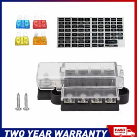 4 Gang Fuse Box Positive Block 12v 24v Terminal Holder Circuit for ATO ATC Fuses