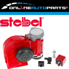 Load image into Gallery viewer, Stebel Nautilus RED Car Air Horn Kit 12 volt LOUD 139dB Electric Relay