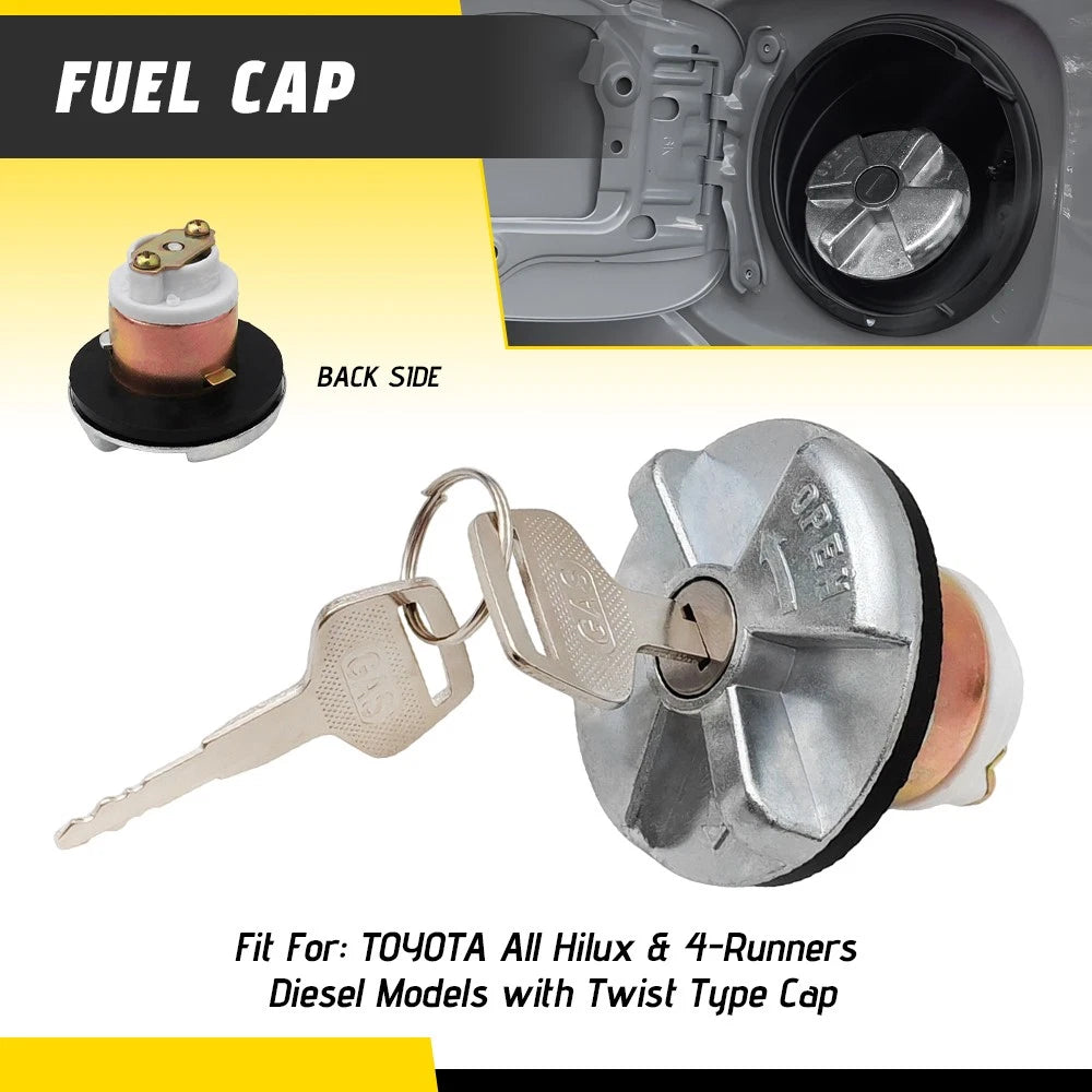 LOCKING FUEL CAP - FITS TOYOTA ALL HILUX DIESEL MODELS WITH TWIST TYPE CAP OZ