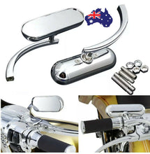 Load image into Gallery viewer, 2x Chrome Motorcycle Mini Oval Rearview Mirrors For Harley Softail FXST FXR FXD