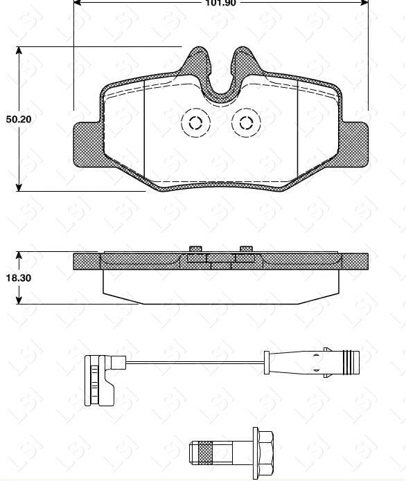 Heavy Duty Brake Pads+Painted Rotors+Sensors Front Rear for MB Vito W639 07-15