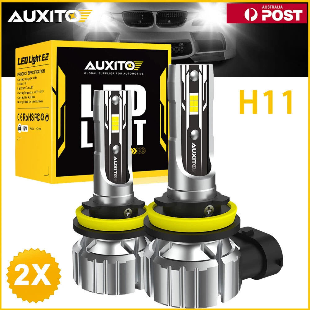 AUXITO H11 H8 LED Headlight Kit Globes High Low Beam Bulb 24000LM 3000K White AU