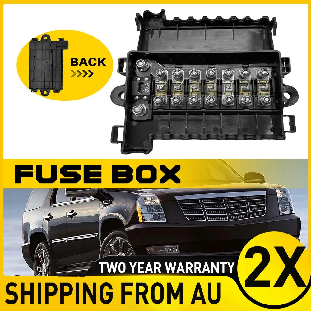 2X 7 Way Multi Midi Mega Fuse Block Box Holder 12-32V FUSES INCLUDED Car Auto