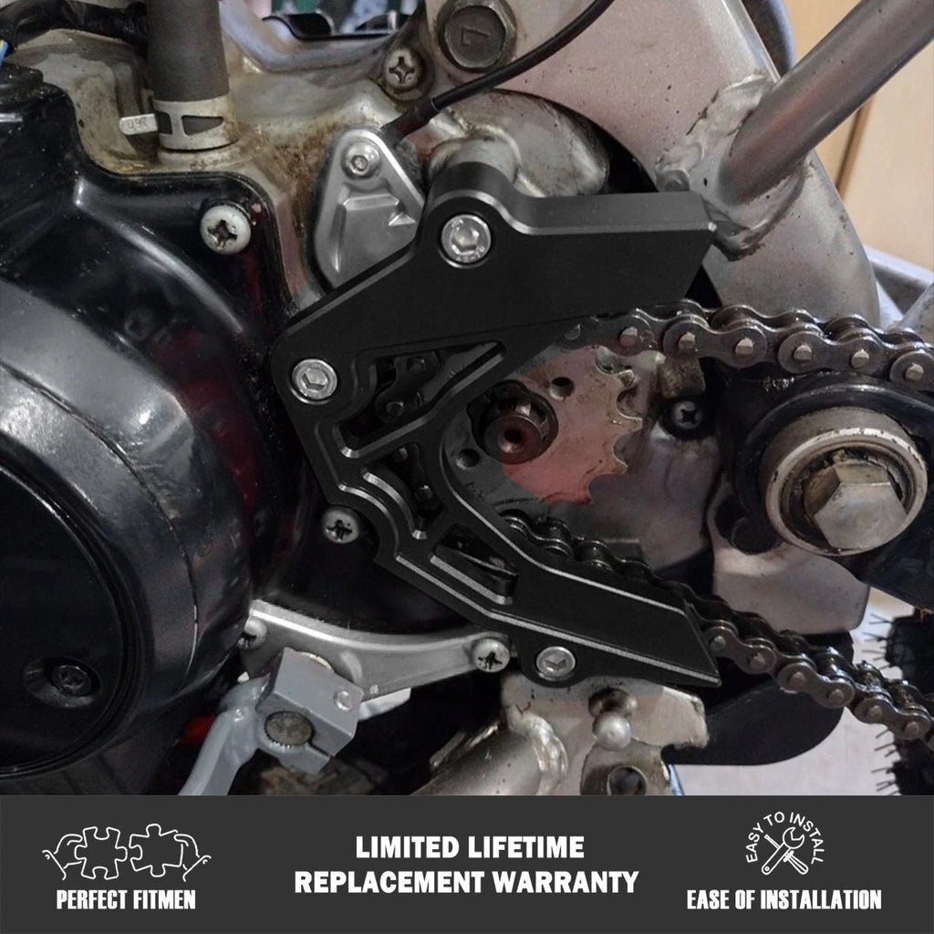 Black Aluminum Sprocket Cover Chain Guard Protector For Kawasaki KLX110 2002-23
