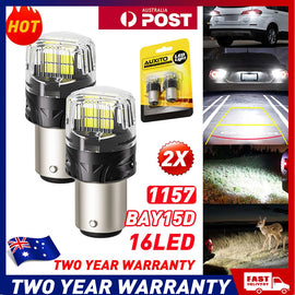 2X AUXITO BAY15D 1157 P21/5W 12V RED CAR 16SMD BRAKE LED STOP TAIL LIGHT BULBS