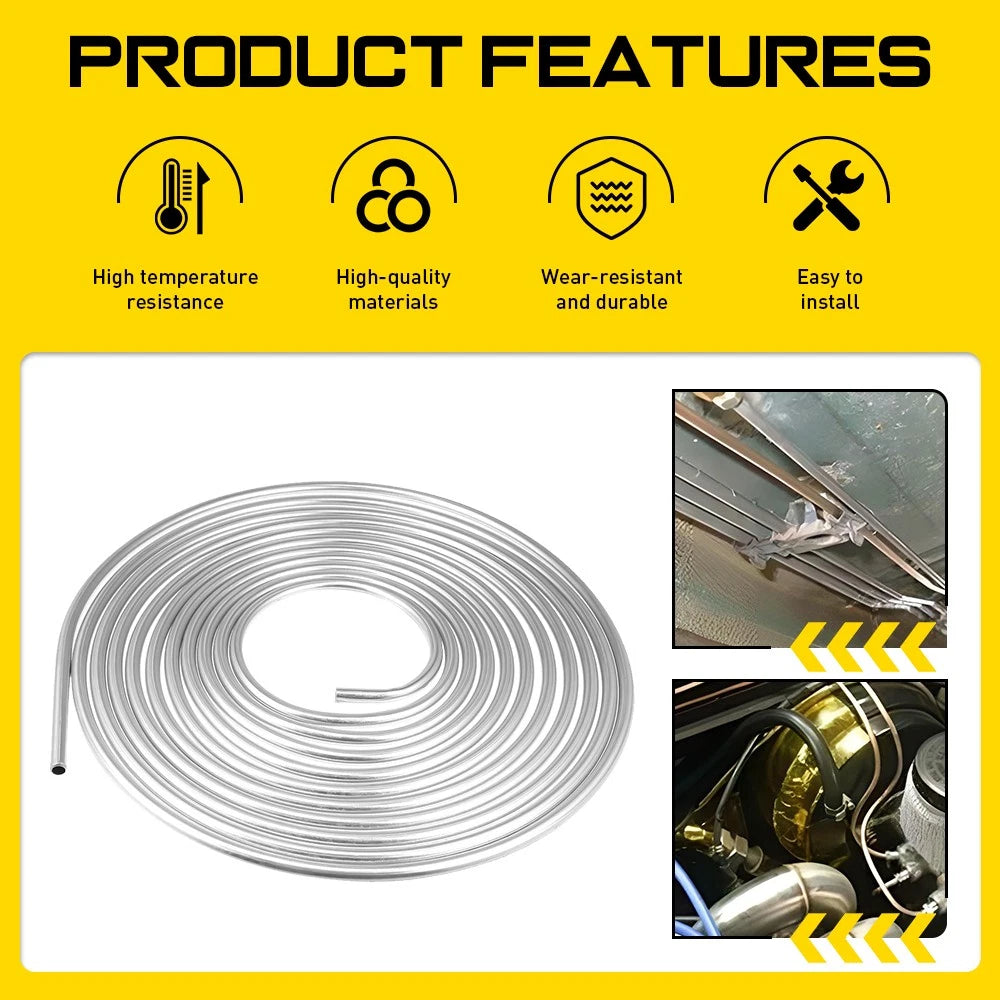 Steel Bundy Tube Brake Pipe 3/8" 25ft 6M Fuel Transmission Line Zinc Coated AU