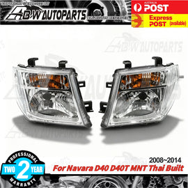 Pair HeadLight FRONT Lamp For Nissan Navara D40 D40T MNT Thai Built 2008-2014