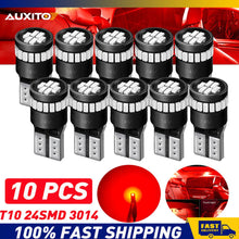 Load image into Gallery viewer, 10pcs Canbus Free T10 LED Red Car Side Wedge Light Globe Bulbs 194 168 W5W 12V