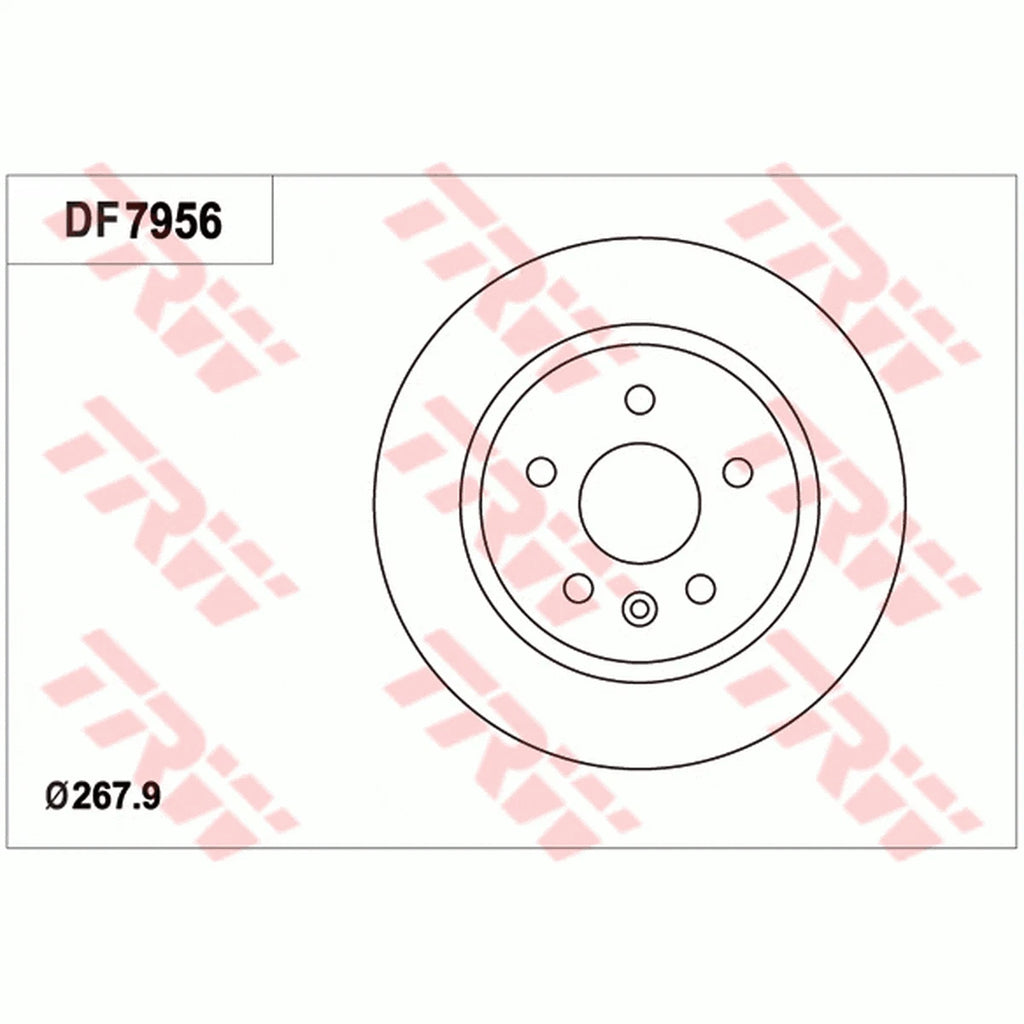 TRW Brake Rotor 267.9mm Rear DF7956S