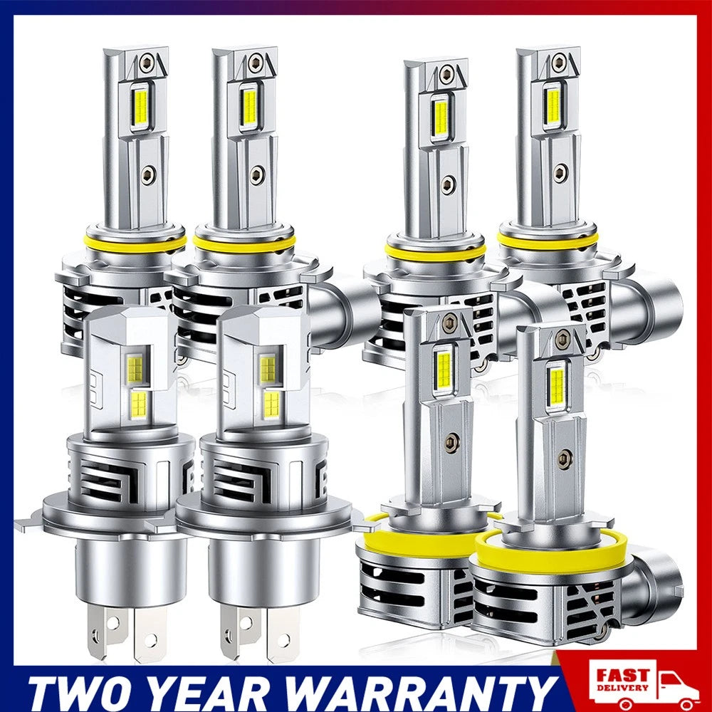 H4 9005 9006 H11 LED Headlight Bulbs Kit Lamp Car Globes High Low Beam NEWA