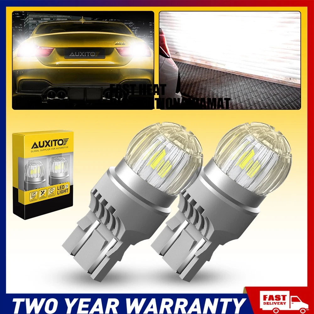 2-10x T20 7440 7443 Signal Light Bulb Glass Clear Daytime Light Running AUXITO A